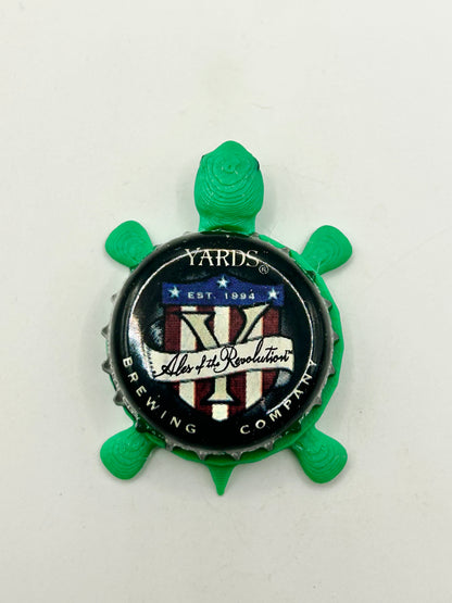 Yards Brewing (Ales of the Revolution) - Bottle Cap Magnet Turtle Shell Shocked Art