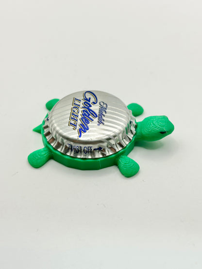 Michelob Golden Light - Bottle Cap Magnet Turtle Shell Shocked Art