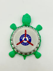 Aviator Ales  - Bottle Cap Magnet Turtle Shell Shocked Art