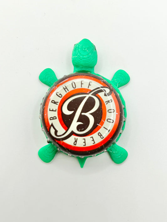Berghoff Root Beer - Bottle Cap Magnet Turtle