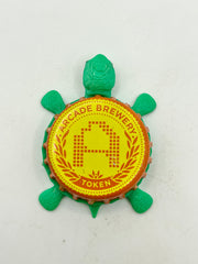 Arcade Brewery - Bottle Cap Magnet Turtle Shell Shocked Art