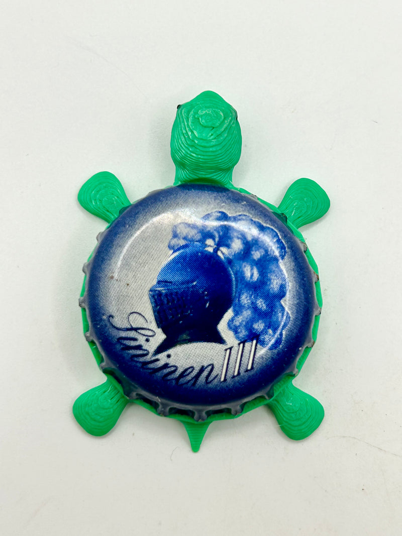 Lahden Sininen III - Bottle Cap Magnet Turtle Shell Shocked Art