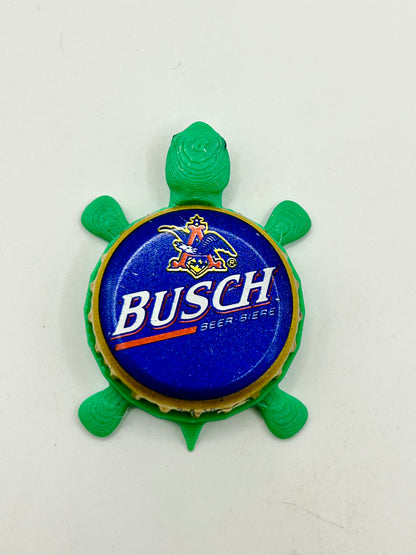 Busch Beer (Vintage Beer/Biere) - Bottle Cap Magnet Turtle Shell Shocked Art