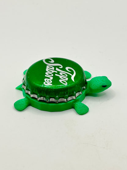 Topo Sabores (Green) - Bottle Cap Magnet Turtle Shell Shocked Art