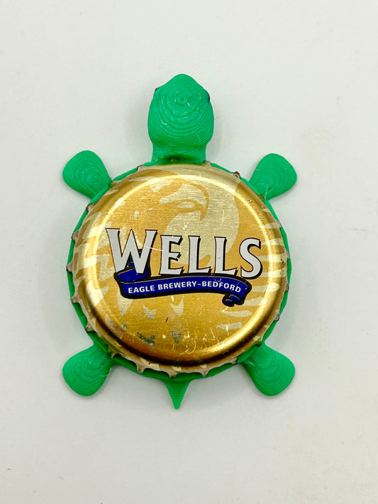 Wells Brewers (Eagle Brewery) - Bottle Cap Magnet Turtle Shell Shocked Art