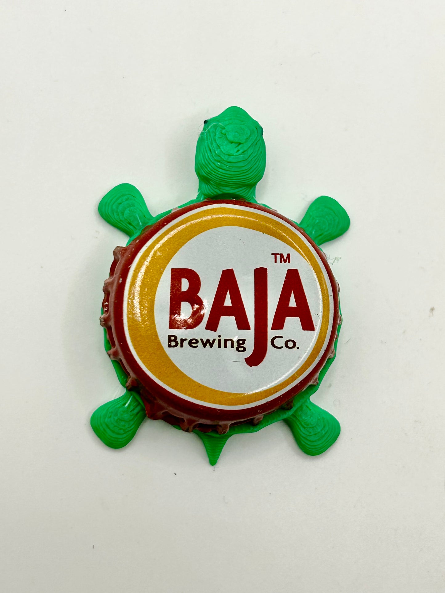 Baja Brewing - Bottle Cap Magnet Turtle Shell Shocked Art