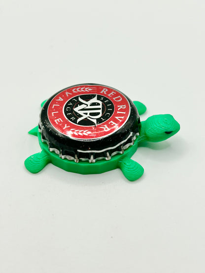 Red River Valley Lager - Bottle Cap Magnet Turtle Shell Shocked Art