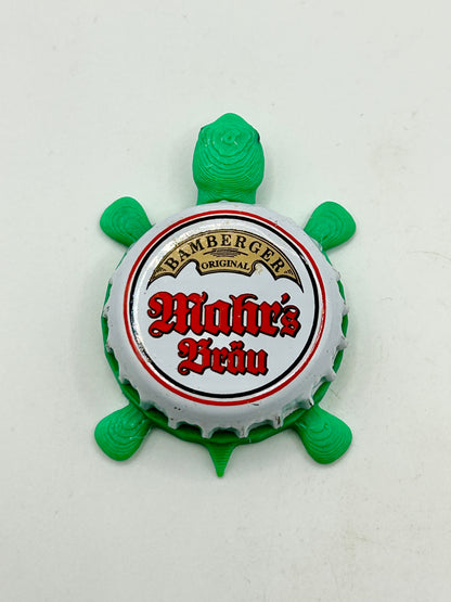 Bamberger Mahr’s Brau (White) - Bottle Cap Magnet Turtle Shell Shocked Art