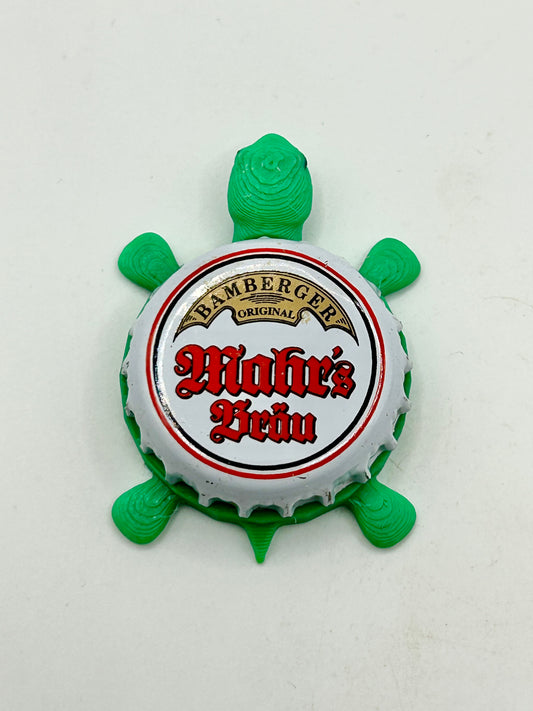 Bamberger Mahr’s Brau (White) - Bottle Cap Magnet Turtle Shell Shocked Art