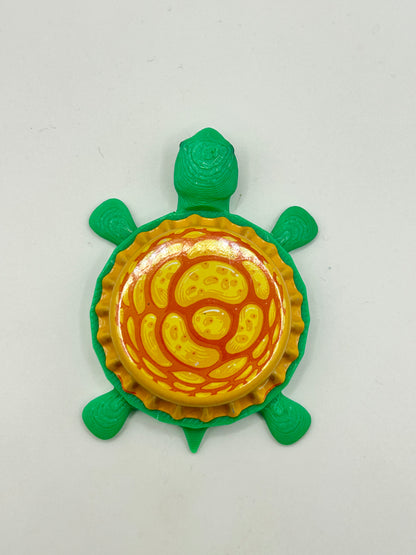Wicked Weed (Orange) - Bottle Cap Magnet Turtle Shell Shocked Art