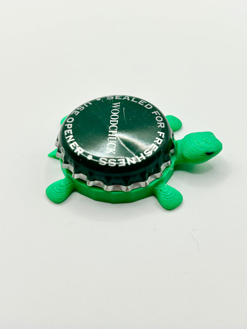 Woodchuck (Green) - Bottle Cap Magnet Turtle Shell Shocked Art
