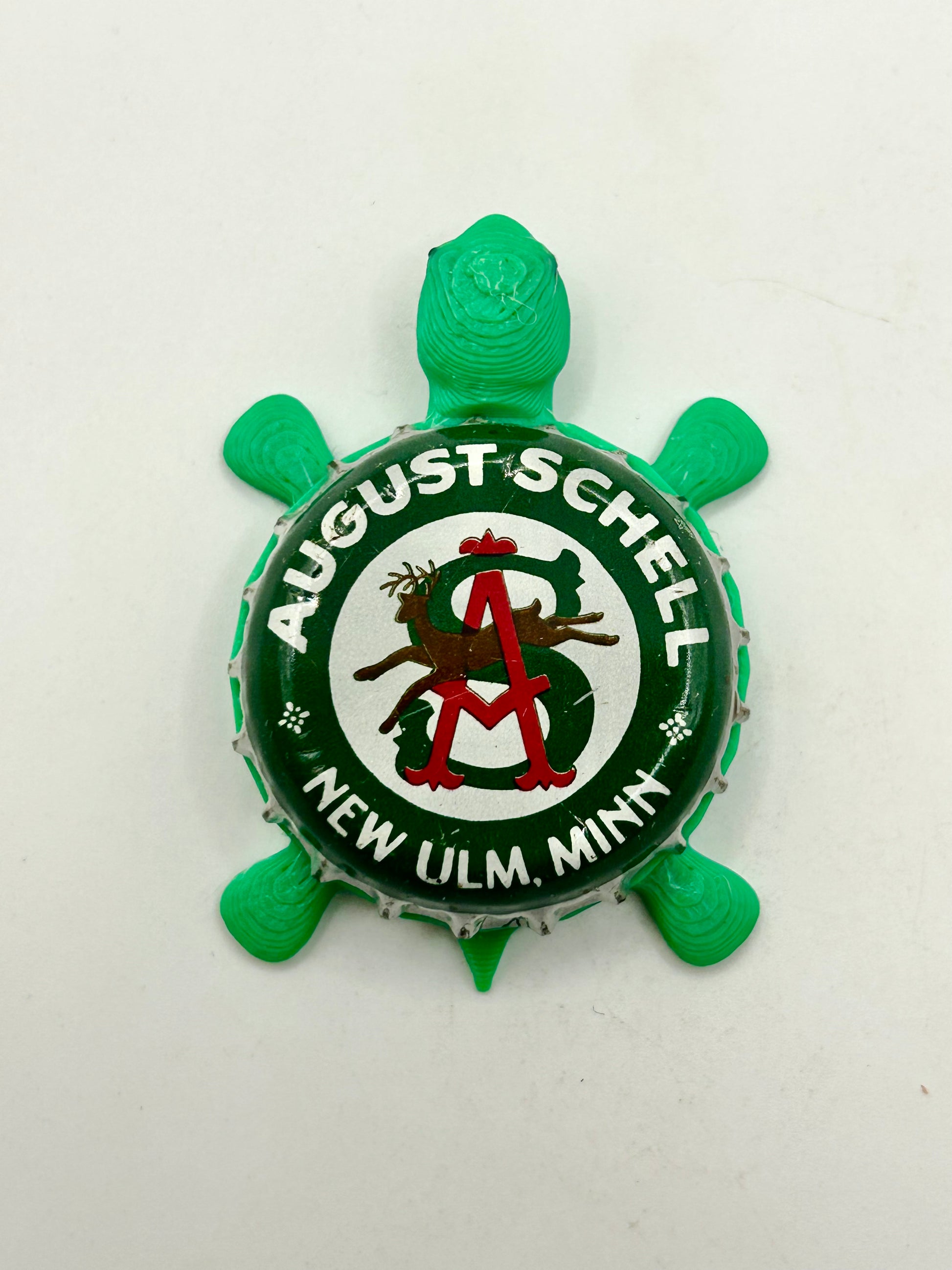 August Schell Brewing (Green) - Bottle Cap Magnet Turtle Shell Shocked Art