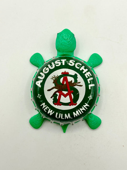 August Schell Brewing (Green) - Bottle Cap Magnet Turtle Shell Shocked Art