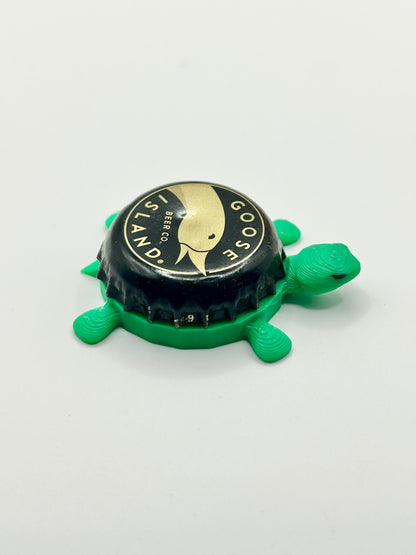 Goose Island (Gold Goose) - Bottle Cap Magnet Turtle Shell Shocked Art