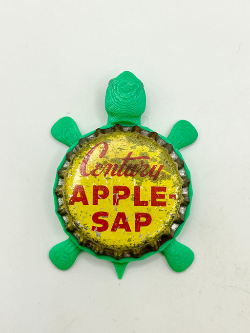 Century Apple-Sap - Bottle Cap Magnet Turtle Shell Shocked Art