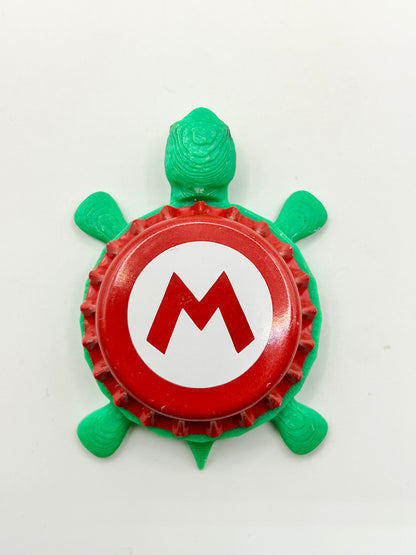 Mario - Bottle Cap Magnet Turtle Shell Shocked Art