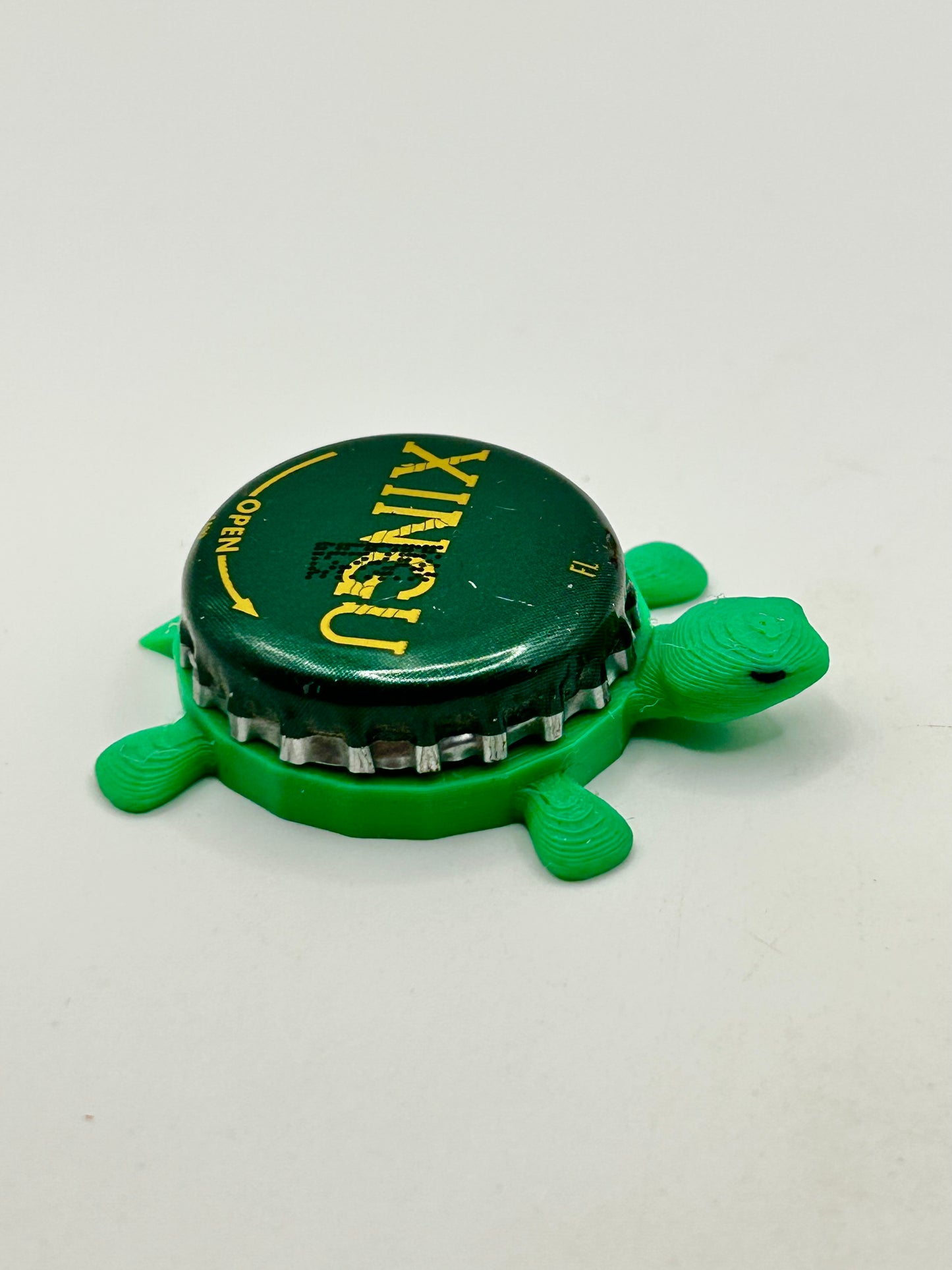 Xingu Beer, Green (Brazil) - Bottle Cap Magnet Turtle Shell Shocked Art