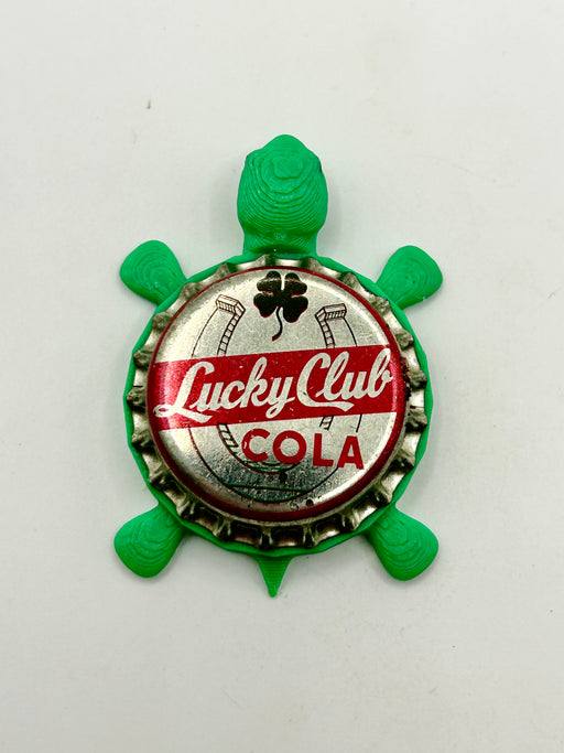 Lucky Club Cola - Bottle Cap Magnet Turtle Shell Shocked Art