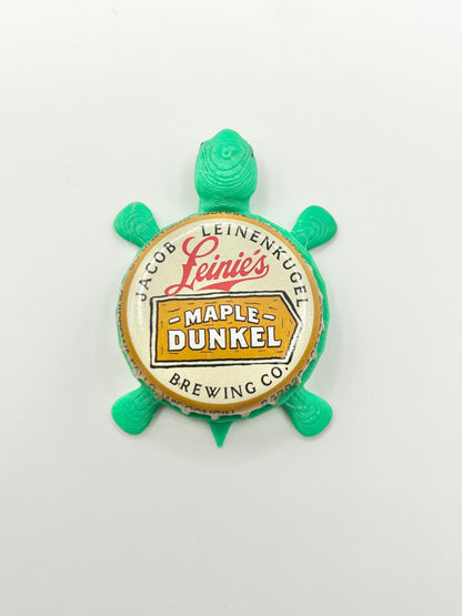 Leinenkugel's Maple Dunkel - Bottle Cap Magnet Turtle Shell Shocked Art