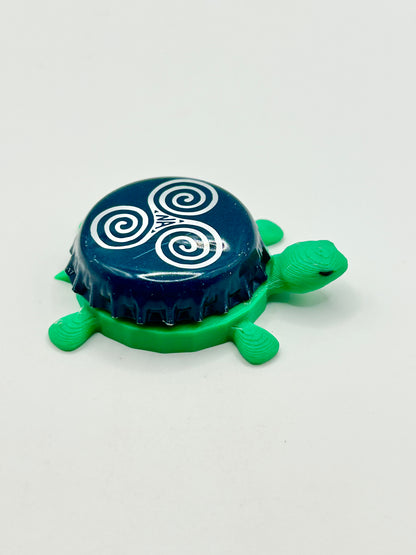 Wellbeing Brewing - Bottle Cap Magnet Turtle Shell Shocked Art