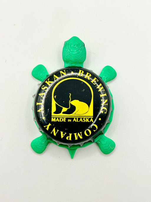 Alaskan Brewing (Black and Yellow) - Bottle Cap Magnet Turtle Shell Shocked Art