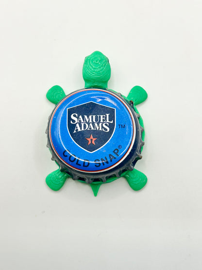 Sam Adams Cold Snap (Dark Blue) - Bottle Cap Magnet Turtle Shell Shocked Art