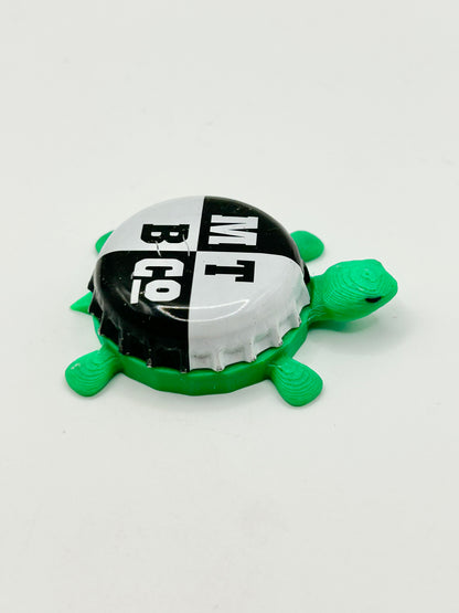 Mountain Town Beer Co - Bottle Cap Magnet Turtle Shell Shocked Art