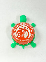 New Belgium Brewing - Bottle Cap Magnet Turtle Shell Shocked Art
