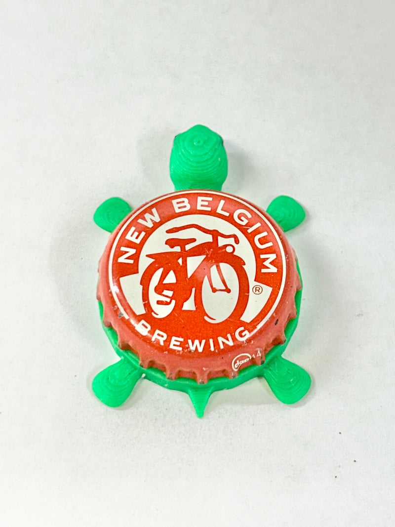 New Belgium Brewing - Bottle Cap Magnet Turtle Shell Shocked Art