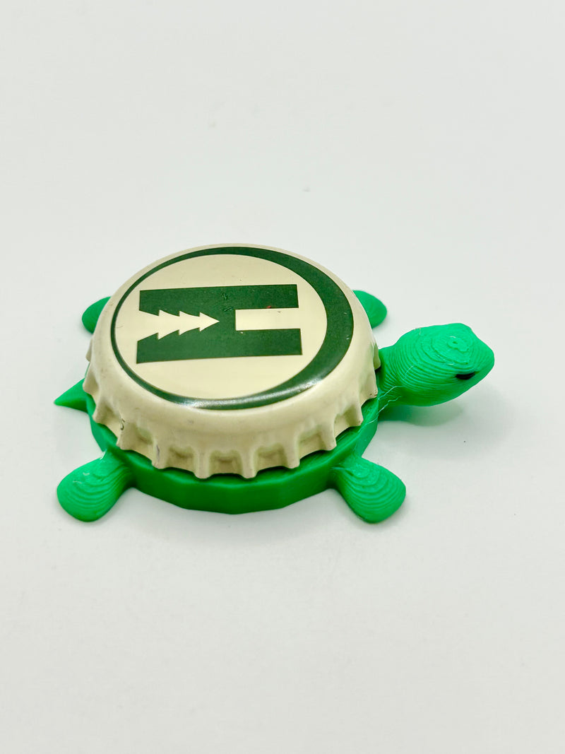 Hamburg Brewing - Bottle Cap Magnet Turtle Shell Shocked Art