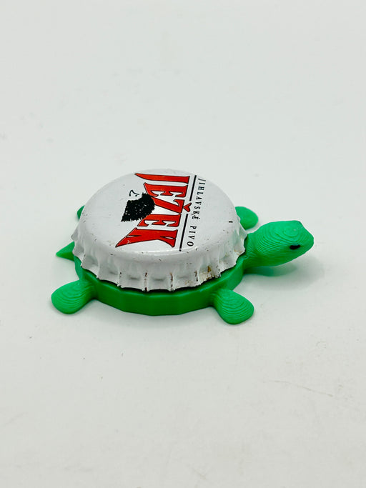Jezek - Pivovar Jihlava Brewing - Bottle Cap Magnet Turtle Shell Shocked Art
