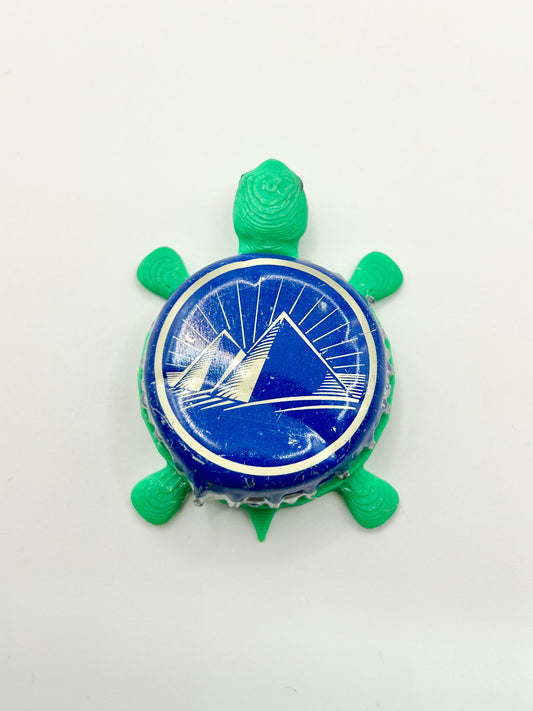 Pyramid Brewing (Blue) - Bottle Cap Magnet Turtle