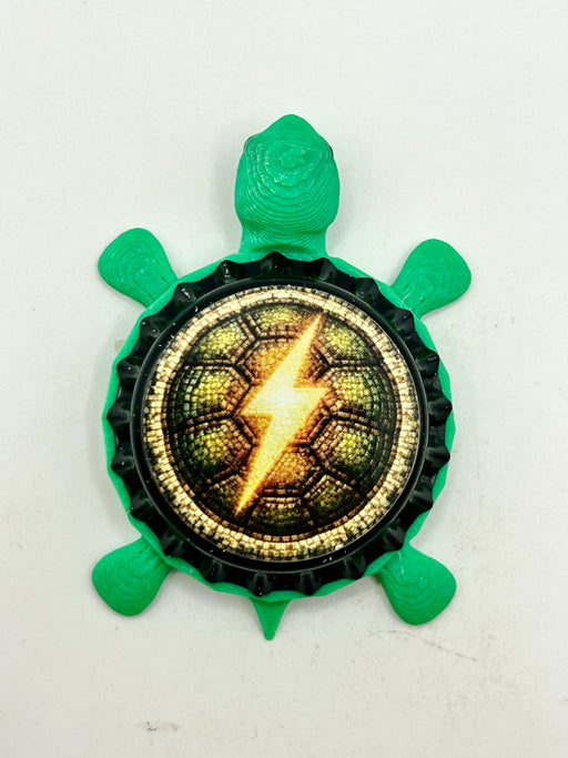 Lightning Bolt Shell - Bottle Cap Magnet Turtle (Copy) Shell Shocked Art