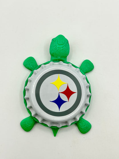 Pittsburgh Steelers - Bottle Cap Magnet Turtle Shell Shocked Art