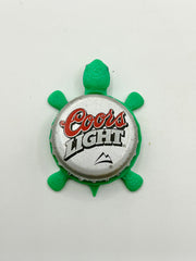 Coors Light (Red Text) - Bottle Cap Magnet Turtle Shell Shocked Art