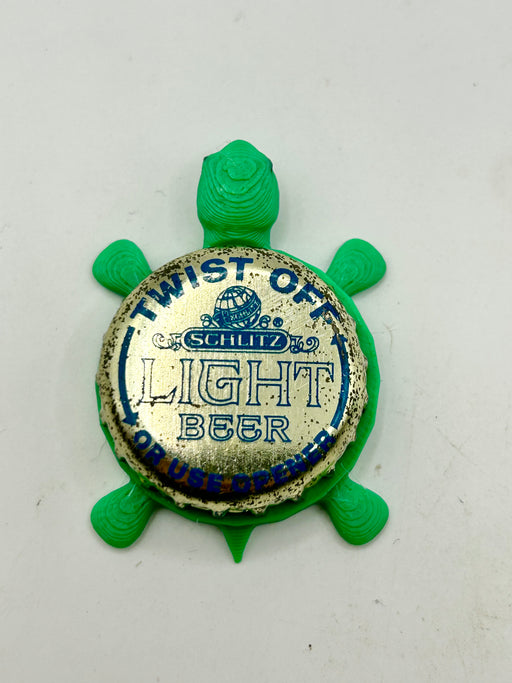 Schlitz Light Beer - Bottle Cap Magnet Turtle Shell Shocked Art