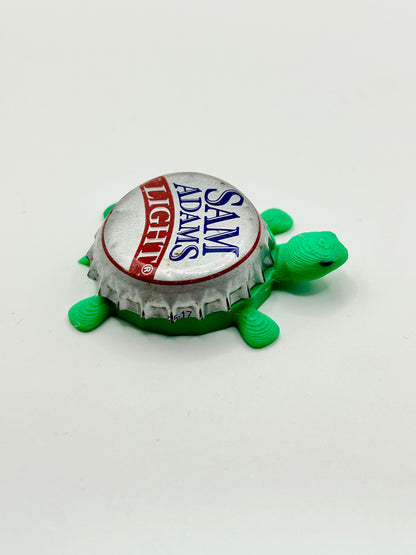 Sam Adams Light (Red) - Bottle Cap Magnet Turtle Shell Shocked Art