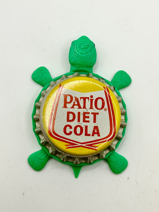 Patio Diet Cola - Bottle Cap Magnet Turtle Shell Shocked Art