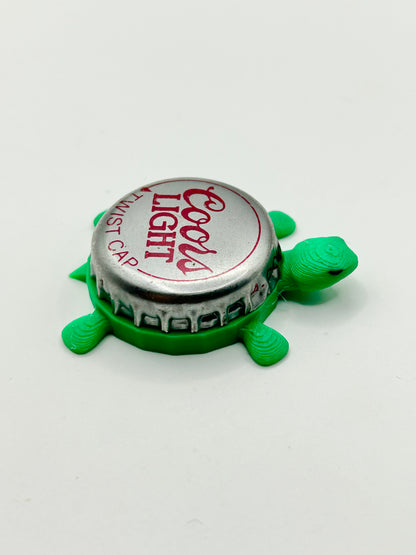 Coors Light (Vintage) - Bottle Cap Magnet Turtle Shell Shocked Art