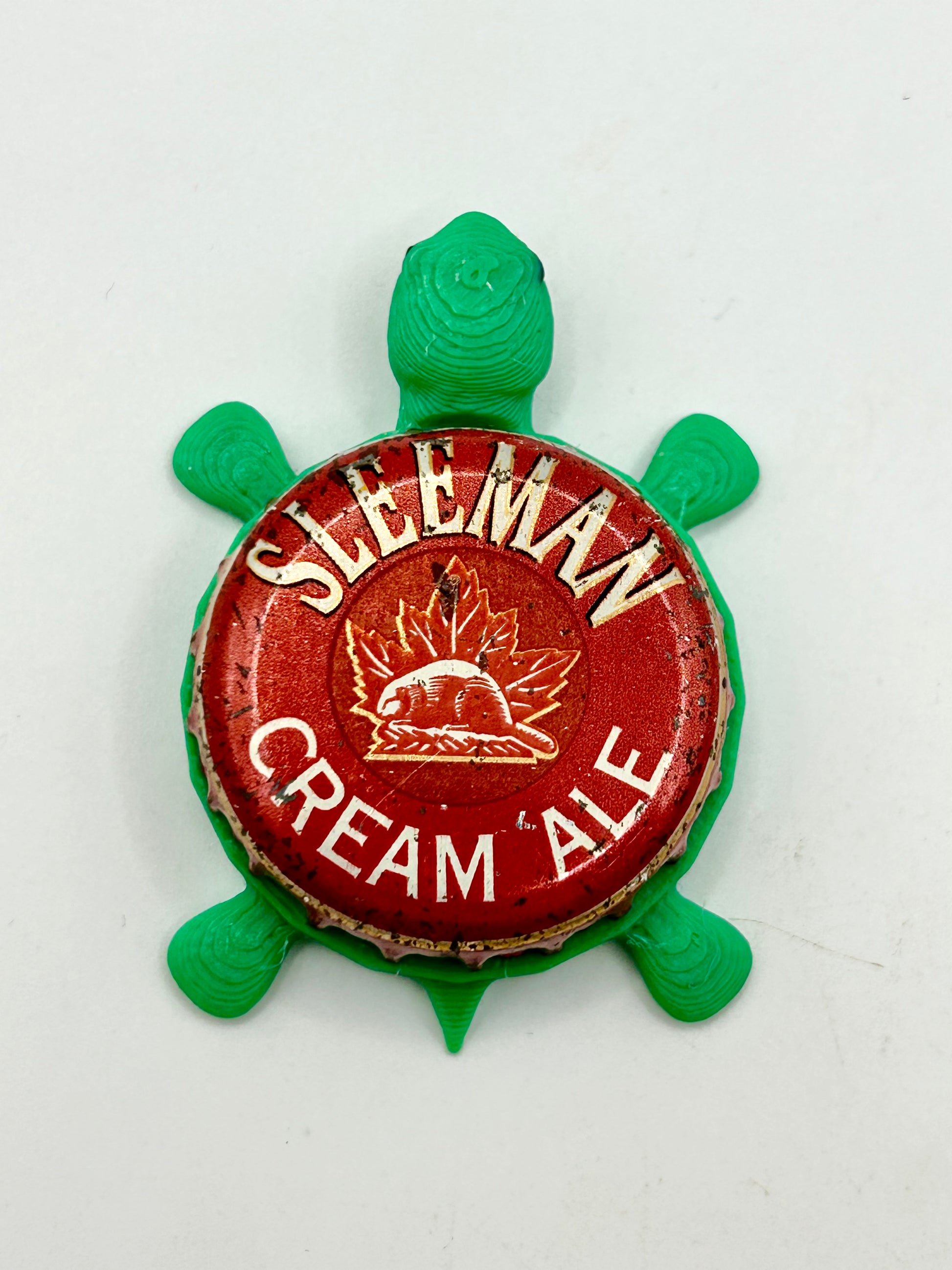 Sleeman Cream Ale - Bottle Cap Magnet Turtle Shell Shocked Art