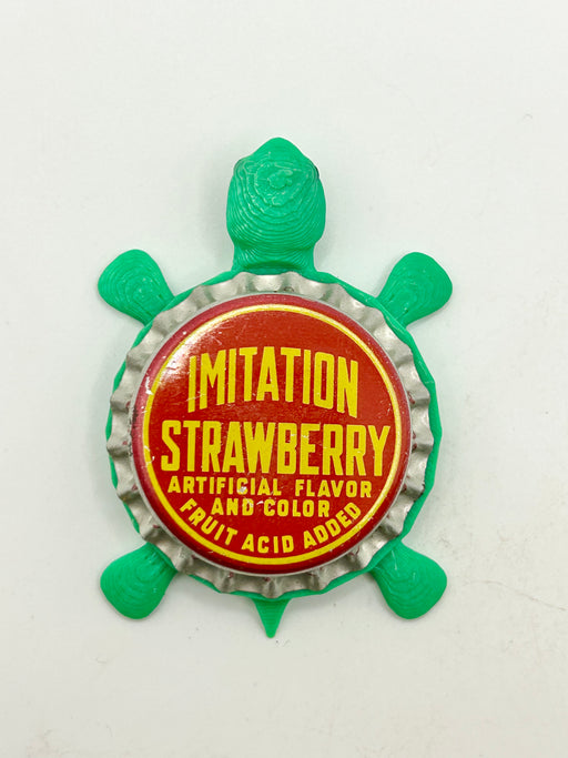 Imitation Strawberry Soda (Vintage) - Bottle Cap Magnet Turtle Shell Shocked Art
