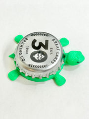 Great Lakes Brewing Co (30th Anniversary) - Bottle Cap Magnet Turtle Shell Shocked Art