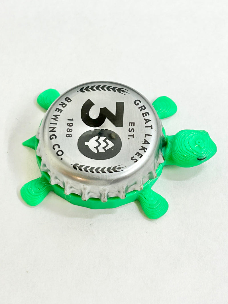 Great Lakes Brewing Co (30th Anniversary) - Bottle Cap Magnet Turtle Shell Shocked Art