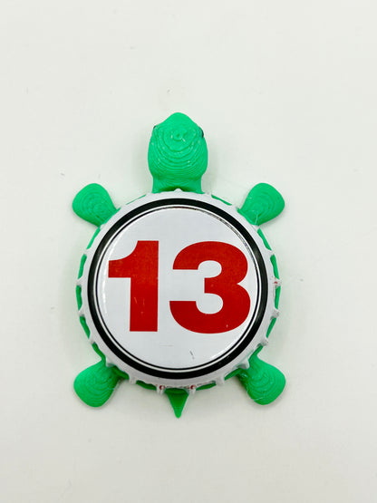 Hop House 13 - Bottle Cap Magnet Turtle Shell Shocked Art