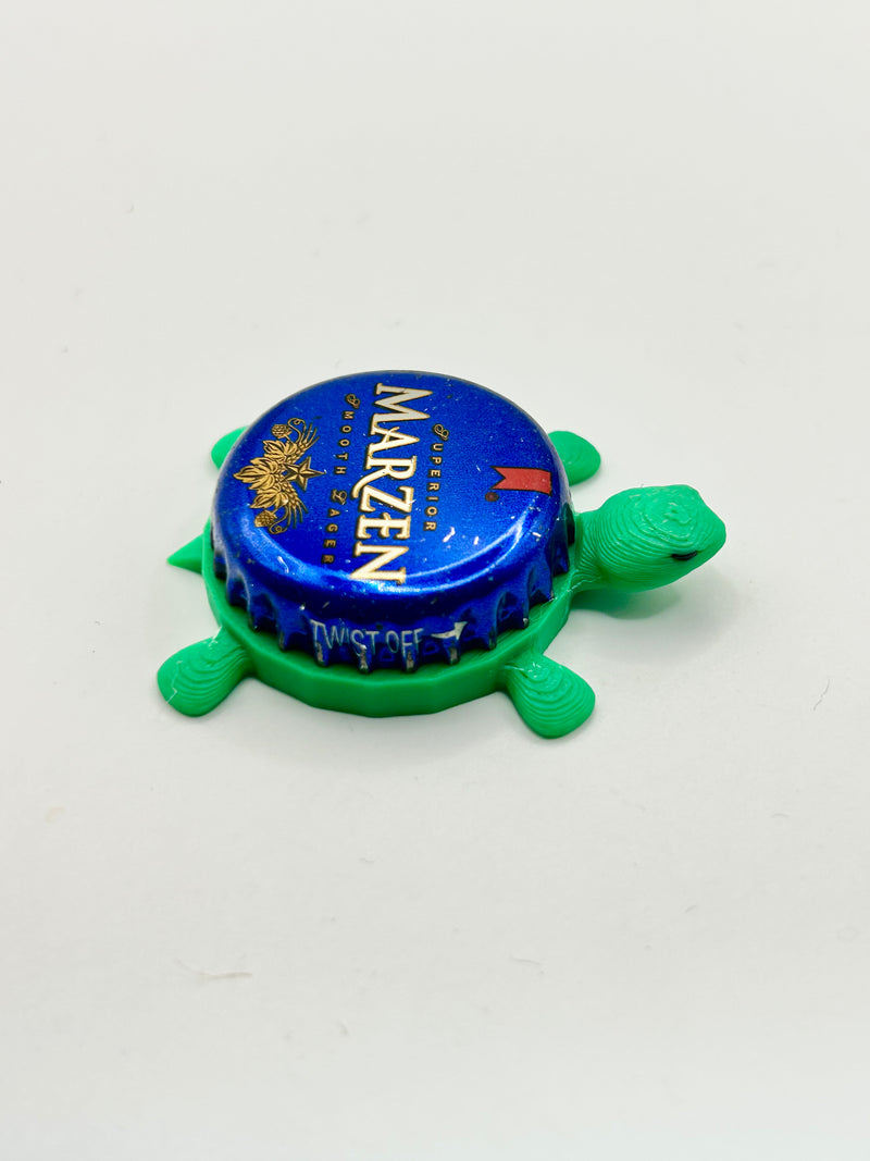 Michelob Marzen - Bottle Cap Magnet Turtle Shell Shocked Art