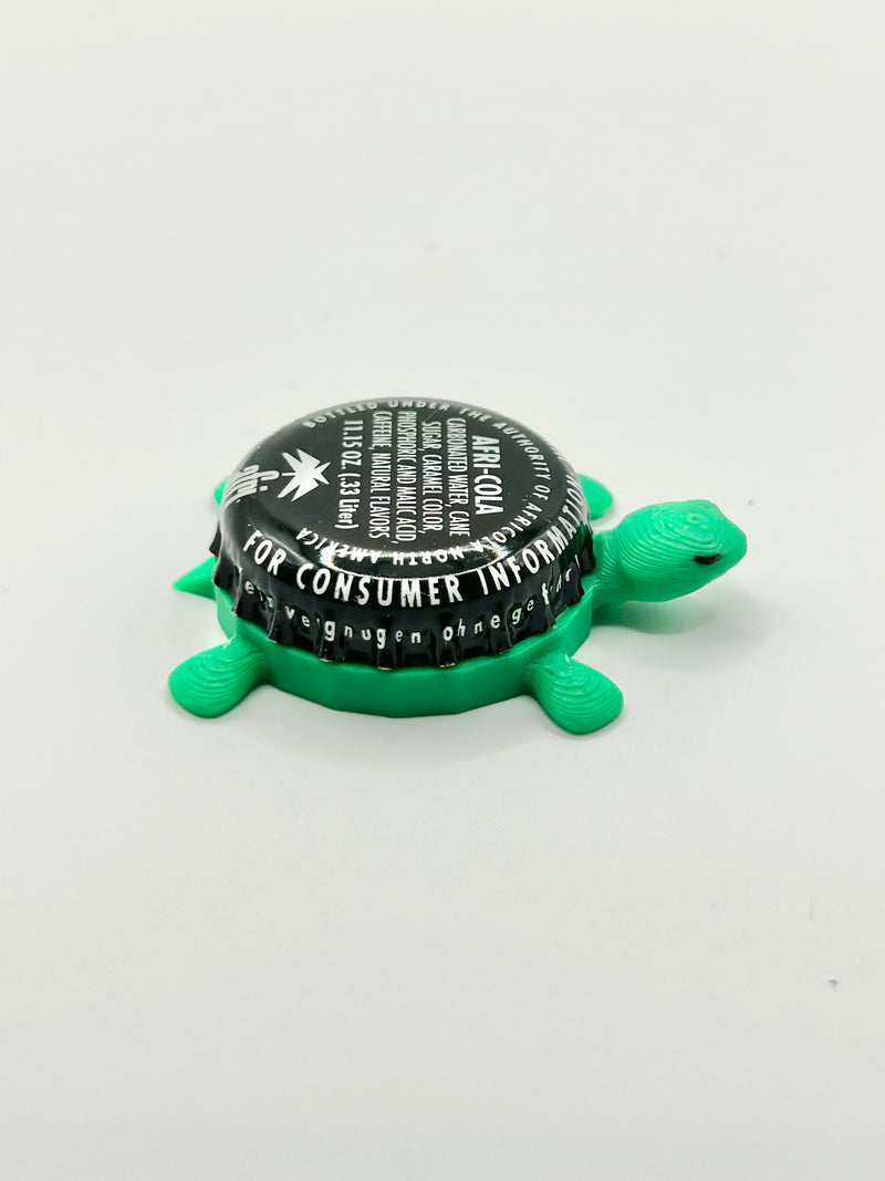 Afri Cola (Black & White) - Bottle Cap Magnet Turtle Shell Shocked Art