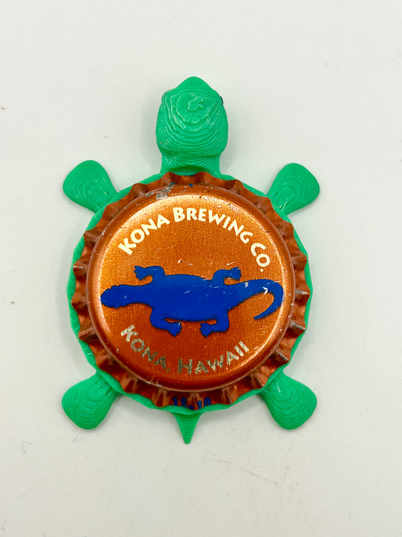 Kona Brewing (Rare Vintage) - Bottle Cap Magnet Turtle Shell Shocked Art