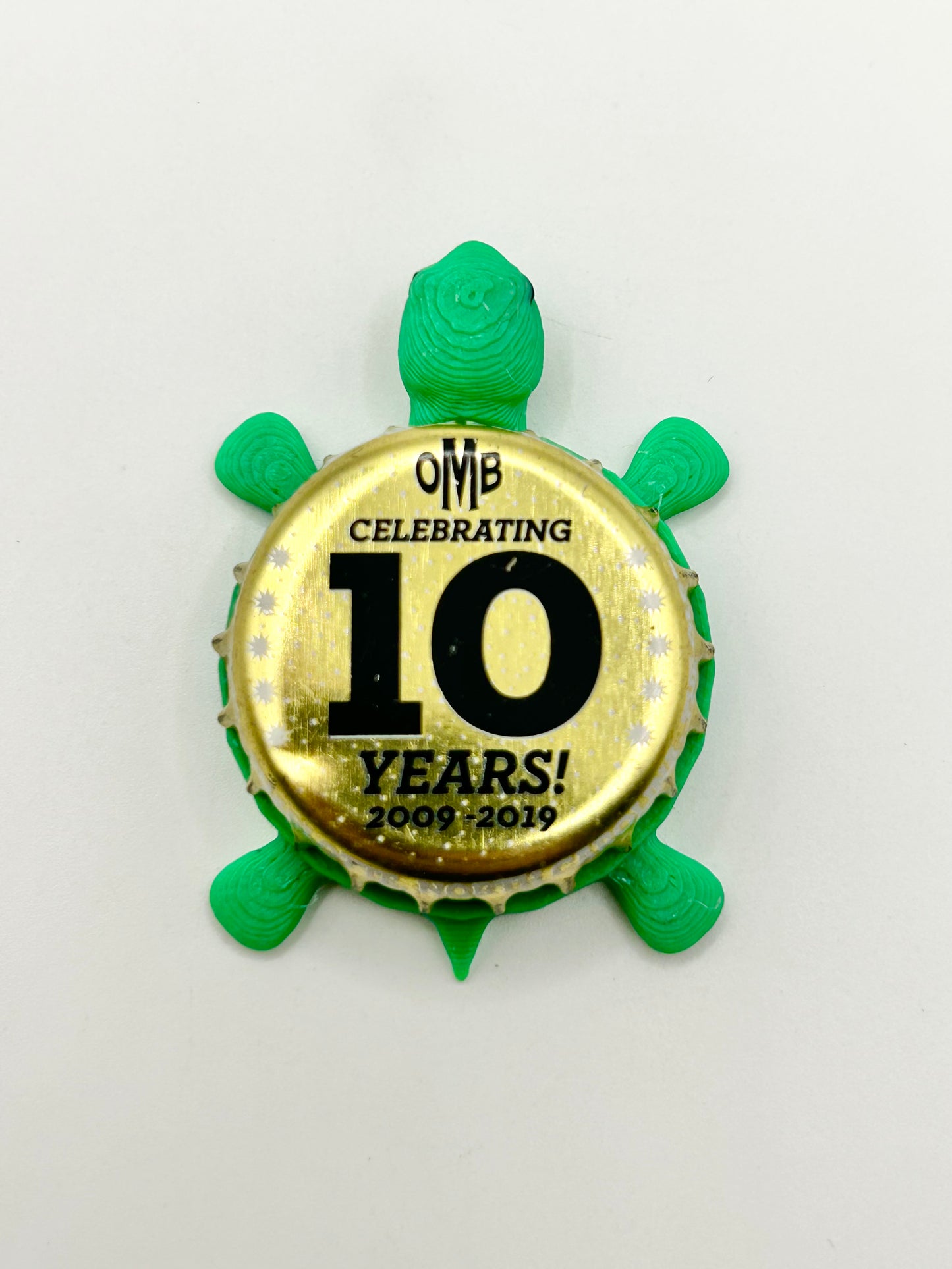 Olde Mecklenburg Brewing (OMB 10 Years) - Bottle Cap Magnet Turtle