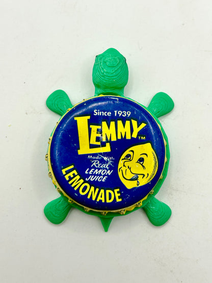 Lemmy Lemonade - Bottle Cap Magnet Turtle Shell Shocked Art