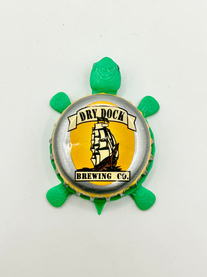 Dry Dock Brewing - Bottle Cap Magnet Turtle Shell Shocked Art